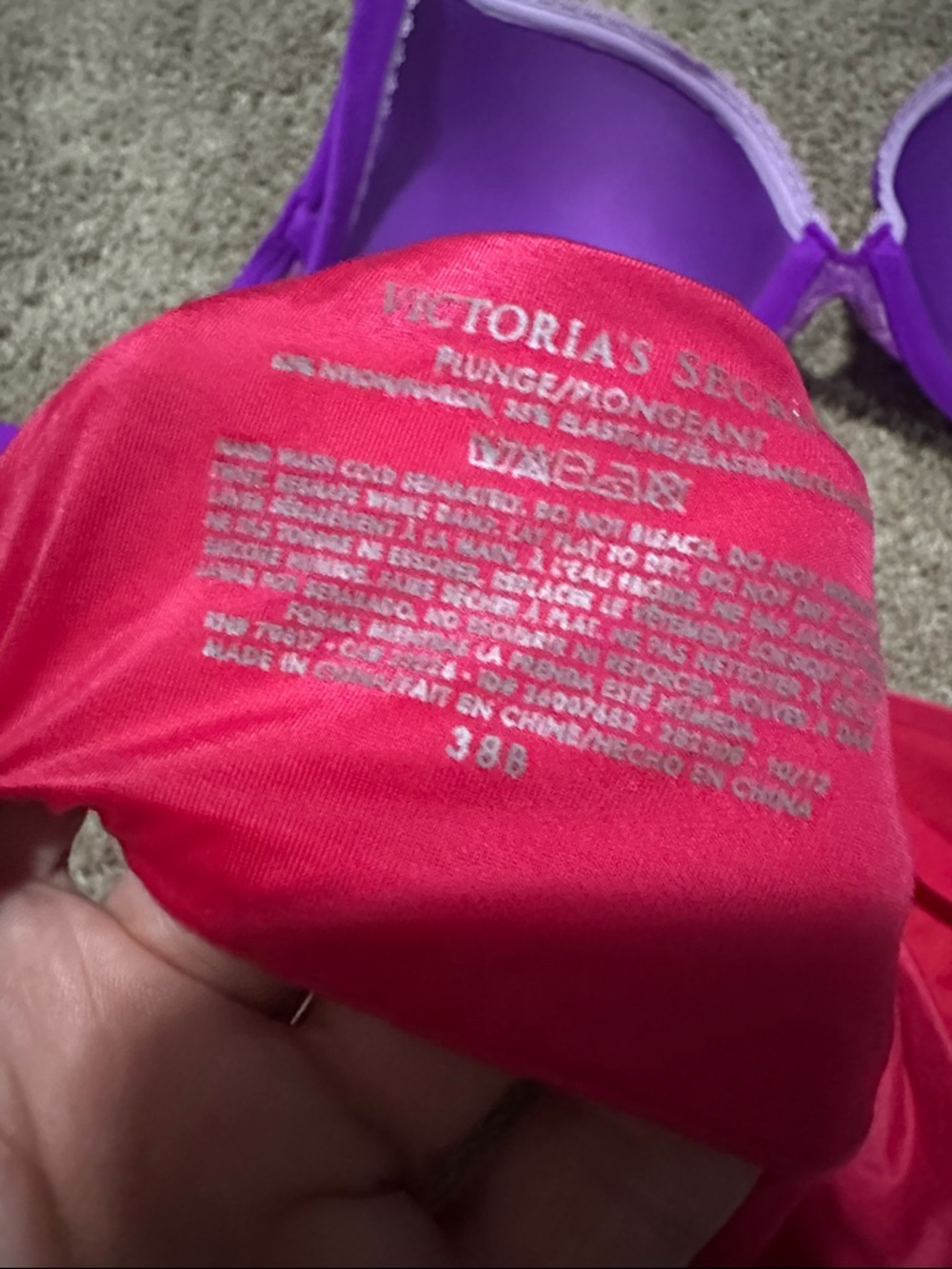 VS Purple and Hot Pink Embellished Push-Up Bras - Picture 12 of 12